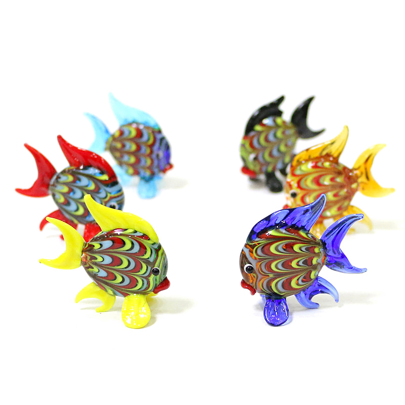 Aquarium Fish Glass - Mini figurine colorate di pesci tropicali