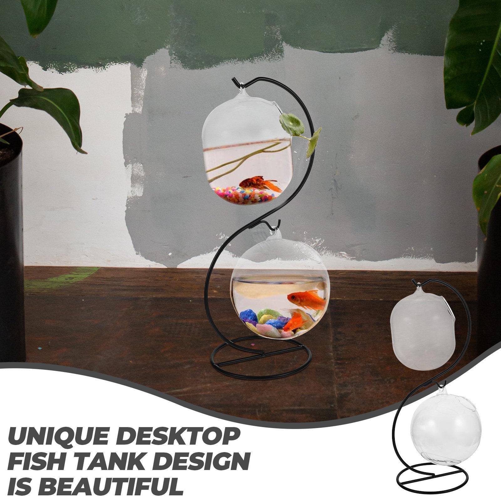 Aquarium Fish Glass - Set Creativo di Acquario da Tavolo